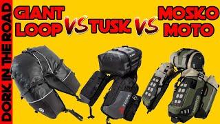 Mosko Moto Reckless 40 vs Giant Loop Coyote vs Tusk Excursion: Rackless Motorcycle Luggage Shootout