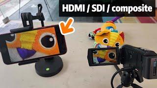 iPhone as portable TV monitor for composite / HDMI / SDI & UVC camera