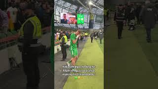 Killian Phillips finding his Mam in the crowd after making his Ireland debut 