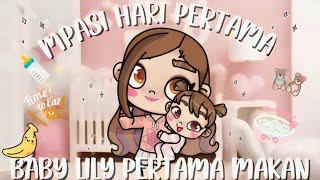 MPASI HARI PERTAMA BABY LILY MAKAN PERTAMA KALI  #eating #baby #babygirl #minivlog #trending