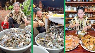 Bring Ocean Crab for Costumers and "Cook Yummy Blue Crab Recipe" by Mommy Chef - Cooking with Sros