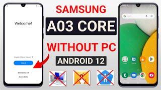 Samsung A03 Core Frp Bypass Android 12 | A032F Google Account Bypass Without Pc 2023