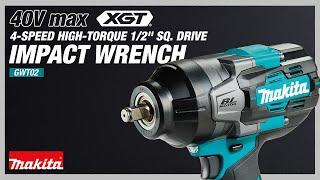 40V max XGT® 4-Speed High-Torque 1/2" Sq. Drive Impact Wrench w/ Friction Ring Anvil (GWT02)