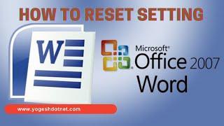 how to reset default setting in MS word 2007 | Hindi