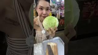 Cute Chefs Lady Show skill cutting Amazing ~ Thai Street Food #shortfeed #thailand #bangkok