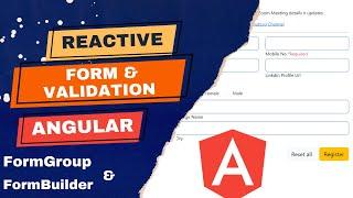 Reactive Form in Angular | Using FormGroup | Using FormBuilder | Angular Tutorials