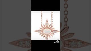 Diamond Star Necklace with Ethiopian Opal in 14K Gold - Award-Winning Design