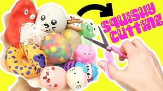 Mixing Cute Squishies, Slime, Plushies Together into One Bowl