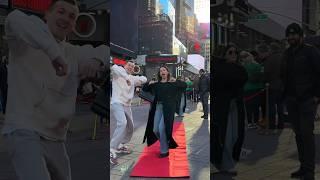 Red carpet on Time Square Subscribe to me