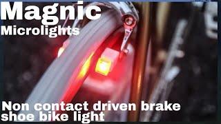 Magnic Microlights: Non contact driven brake shoe bike light