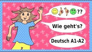 Deutsch lernen A1 / A2: Wie geht es dir? - German lesson for beginners: How are you?