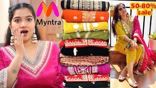 Myntra Wedding/Party Wear Kurta Sets And Saree Haul/Party Wear Embroidered Kurta Set Haul