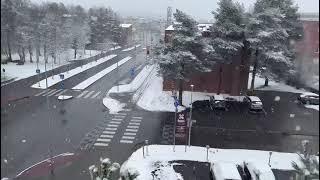 Snowfall in Rovaniemi in late April (April 29)l