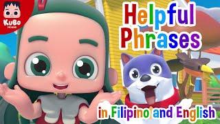 BASIC PHRASES | Learn English to Filipino for Kids | English-Tagalog Words for Toddler (Kubo House)