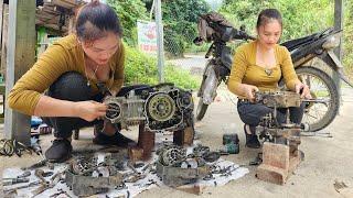 Genius girl repairs broken Yamaha motorbike engines for neighbors-ASMR |Girl Mechanic