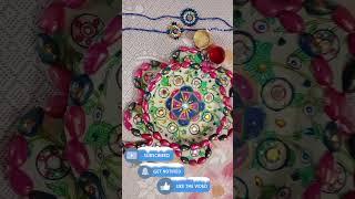 Diy#rakhi thali#pooja(plate,bowl,rakhi,roli,chawal)pooja thali kaise banaye#likesubscribesharethx