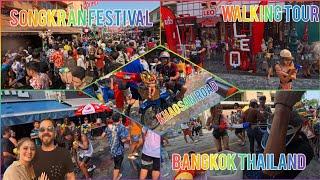 Songkran Festival Walking Tour Khao San Road Bangkok Thailand 2024 | Things To Do In Bangkok