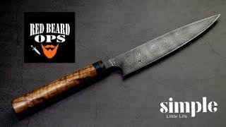 Crafting my first knife with Damascus steel! FEATURING......Red Beard Ops!!!!