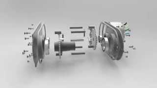 Exploded view animation of chain drive transmission