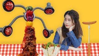 E45 Cooking doner kebab with a perm machine at office | Ms Yeah