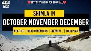 Shimla in October november december / snowfall in shimla / weather / snow / kufri