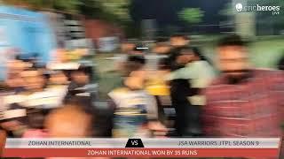 Live Cricket Match | ZOHAN INTERNATIONAL vs JSA Warriors Jtpl Season 9 | 27-Nov-24 06:16 PM 10 overs