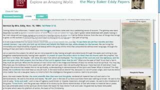 How to use the Mary Baker Eddy Papers Site