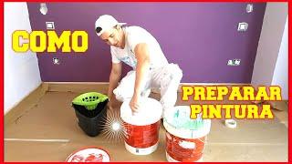 COMO PREPARAR PINTURA PARA PARED CON AGUA - PARA CUBRIR COLORES FUERTES