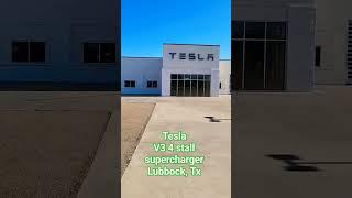 V3 4 Stall Tesla Supercharger - Lubbock, TX Review. #shorts #tesla #supercharger #supercharging #ev