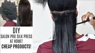 HOW TO: SILK PRESS on 4G NATURAL Hair AT HOME CHEAP NO FRIZZ NO DAMAGE! TESTING NEW FLAT IRON