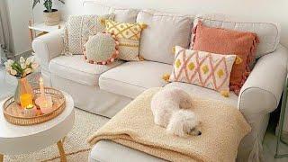 Modern Living room spring pillow decorating ideas||Living Room sofa pillow trends|interior design