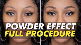 Powder Effect eyebrow tattoo on dark skin | Full procedure | Eye Design NY