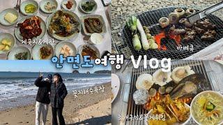[여행브이로그] 태안 안면도 1박2일 모녀여행ㅣ꽂지해수욕장/게국지 맛집/조개구이/칼국수/게튀김/카페/어울펜션/바베큐