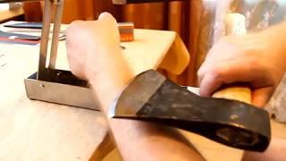 Бритвенная заточка топора. Заточная система Строгова. Shaving razor sharpening ax.