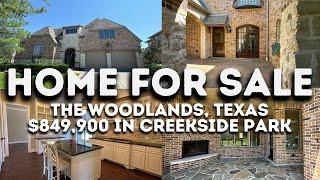 $849,900 TWO-STORY HOME FOR SALE IN THE WOODLANDS, TEXAS IN THE VILLAGE OF CREEKSIDE PARK