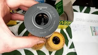 Визуальное сравнение маслянных фильтров Filtron OE 673 , Bosch P9249 и Mann HU 711/51X