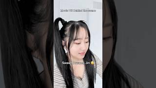 Jin sleeping  movie vs reality  #bts #jin #btsfunny #pov #shorts