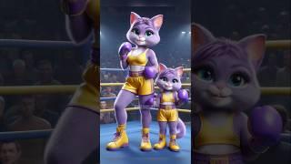 Revenge for Mom Purple Cat   Green Wolf #catlover #kitten #cute #cutecat #shorts #boxingai #ai