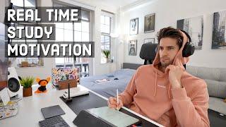 REAL TIME study with me (no music): 4 HOUR Productive Pomodoro Session | KharmaMedic