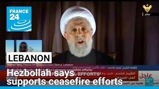 Hezbollah supports ceasefire efforts in Lebanon, deputy leader says • FRANCE 24 English