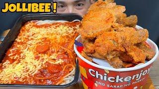 Spicy Chicken Joy at Jolly Spaghetti | Jollibee Mukbang Asmr | Filipino Food Mukbang Philippines