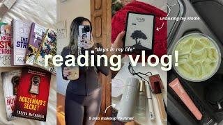 VLOG! cozy reading vlog, makeup routine, kindle unboxing, & reaching my reading goal!