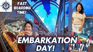 Sailing Away At Night From NYC | MSC Meraviglia Embarkation | The Best Pizza At Sea!