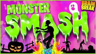 Halloween Brain Break Party  Monster Smash  Freeze Dance & Run  Floor is Lava  Just Dance