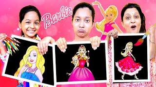  Barbie's World: A Colouring Challenge Adventure  | Jinni & Dhwani | Cute Sisters