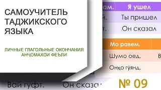 Таджикский язык - Русский язык - ЛИЧНЫЕ ГЛАГОЛЬНЫЕ ОКОНЧАНИЯ - Феълхои шахси - Словарь - Лугат