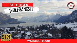 Wolfangsee at St.Gilgen Austria  empty streets in this idyllic town  Walking Tour [4KVideo]