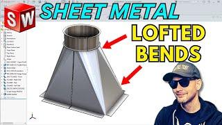 Air Duct Reducer in SOLIDWORKS Sheet Metal - Tutorial for Students - Rectangle to Circle - HVAC