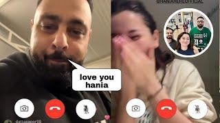 hania amir video call badshah, hania amir and badshah love story, badshah and hania amir