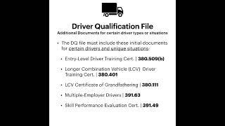 FMCSA Driver Qualification Files